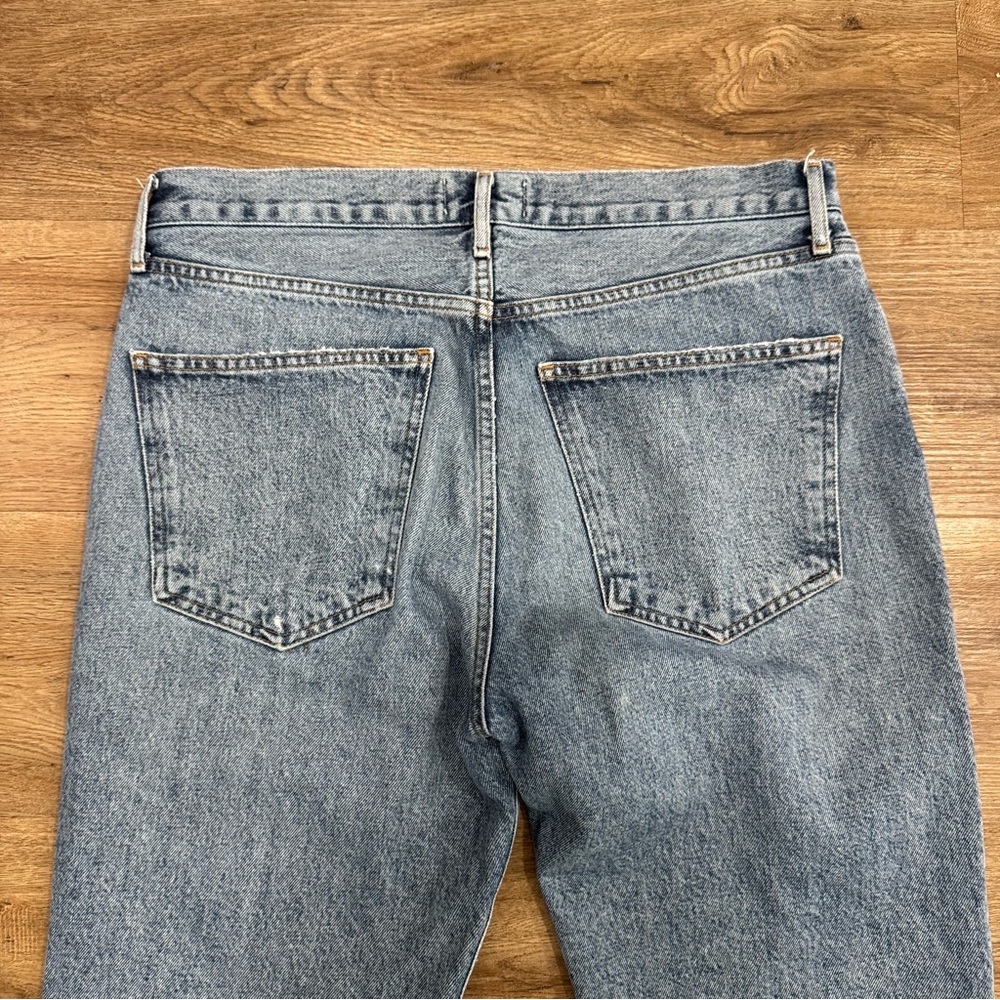 Agolde Lana Mid Rise Vintage Straight Crop Backdrop Distress Light Wash Size‎ 30 - Picture 5 of 8